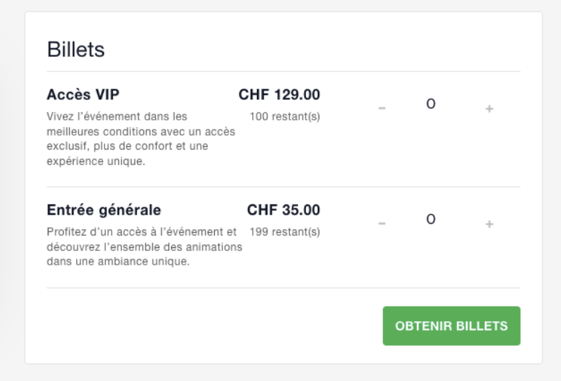 Achat de billets